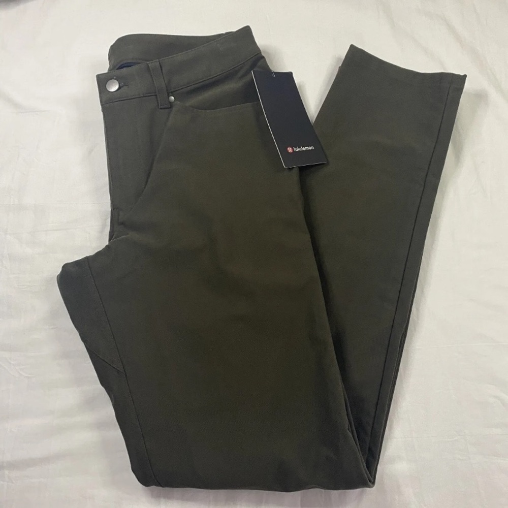 Lululemon ABC Pant Slim 34”L Warpstreme DKOV Dark Olive Green Men’s Size 31
